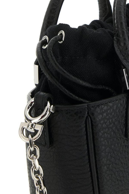 MAISON MARGIELA | Black leather 5ac Tote Horizontal handbag