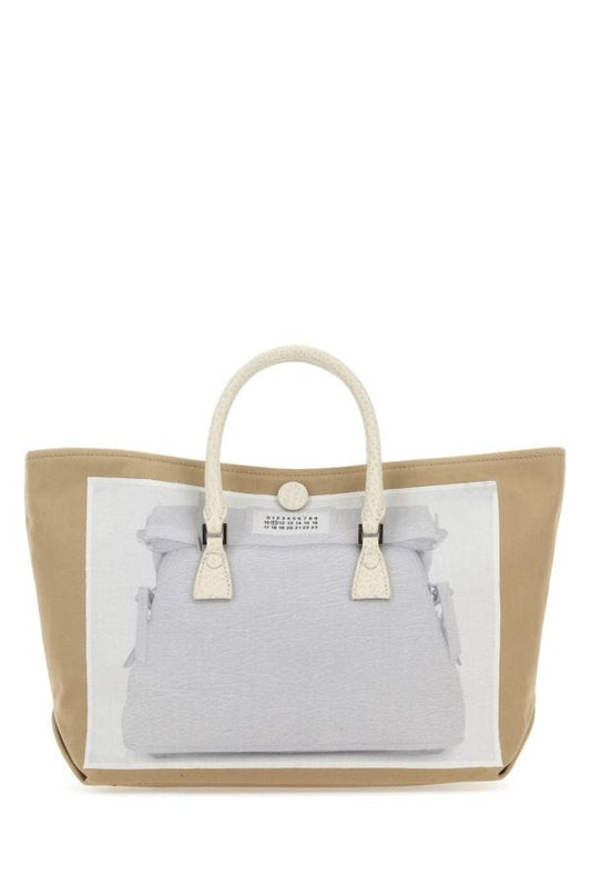 MAISON MARGIELA | Cappuccino fabric micro Trompe l'oeil 5AC handbag