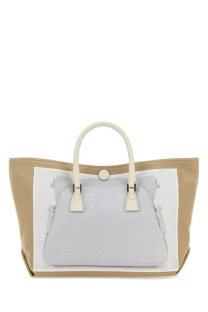 MAISON MARGIELA | Cappuccino fabric micro Trompe l'oeil 5AC handbag
