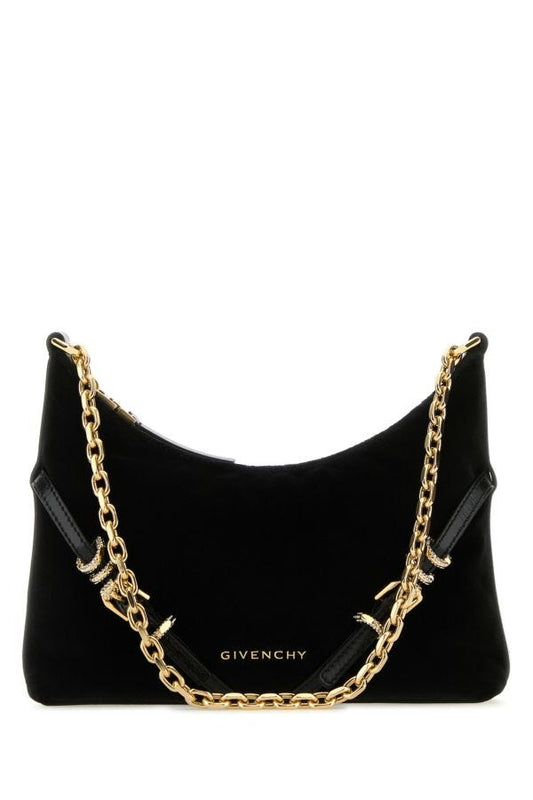 GIVENCHY | Black velvet Voyou Party shoulder bag