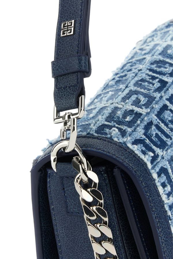 GIVENCHY | Two-tone denim and leather medium Multicarry shoulder bag