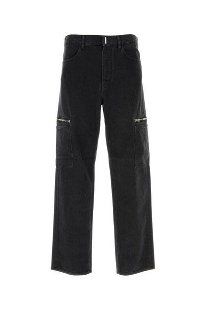 GIVENCHY | Black stretch denim cargo jeans
