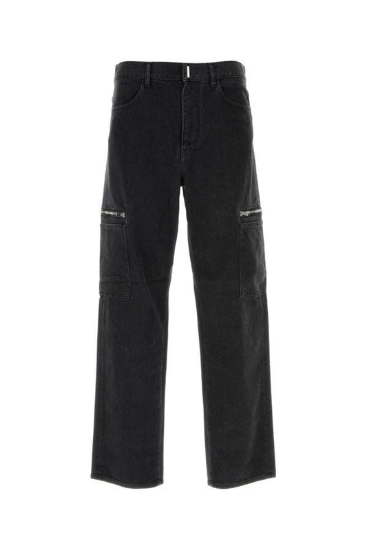 GIVENCHY | Black stretch denim cargo jeans