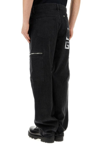 GIVENCHY | Black stretch denim cargo jeans