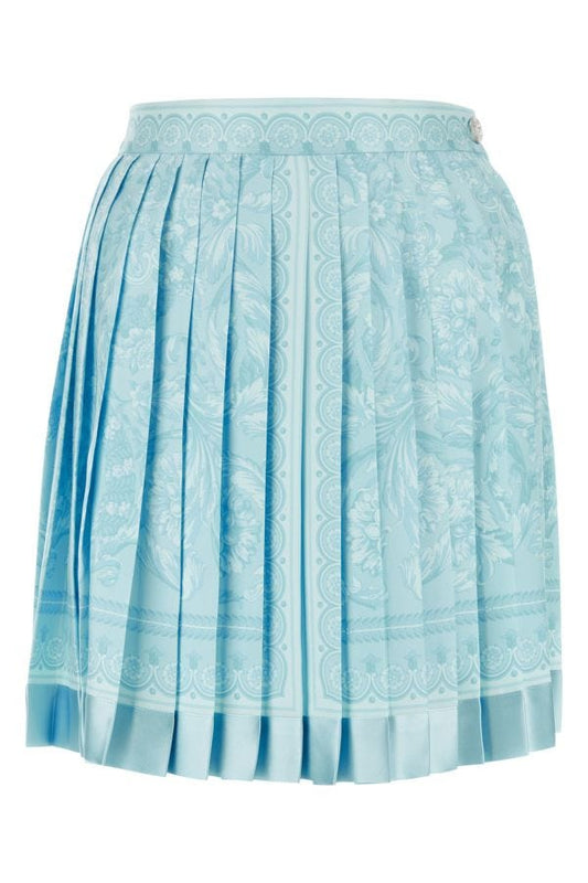 VERSACE | Printed silk mini skirt