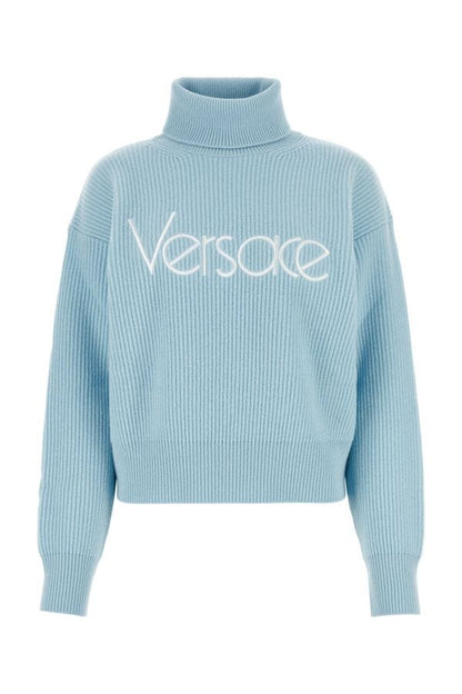 VERSACE | Light blue wool sweater