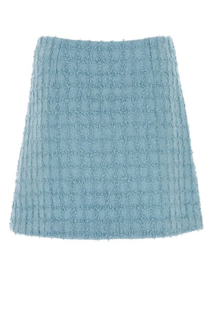 VERSACE | Light-blue boucle mini skirt