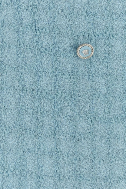 VERSACE | Light-blue boucle mini skirt