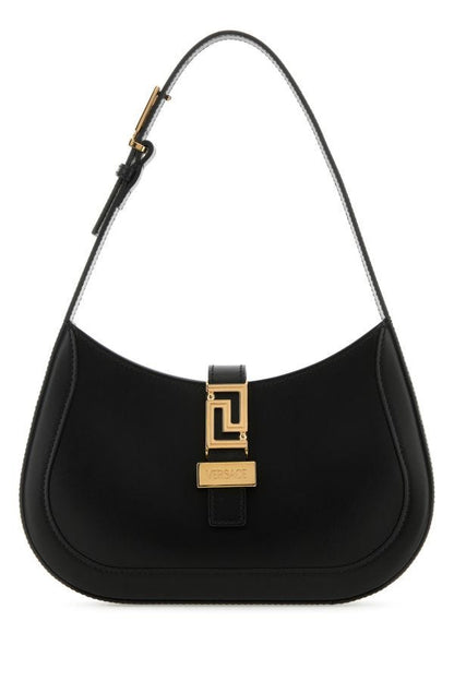 VERSACE | Black leather small Greca Goddess shoulder bag