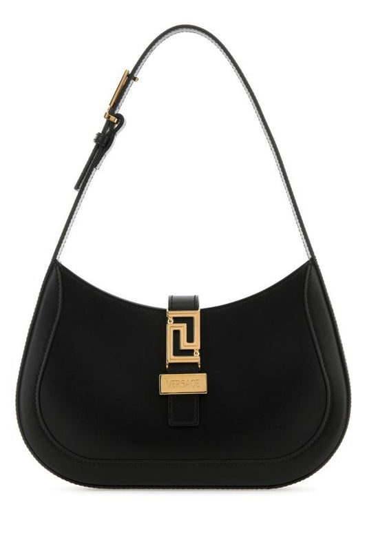 VERSACE | Black leather small Greca Goddess shoulder bag