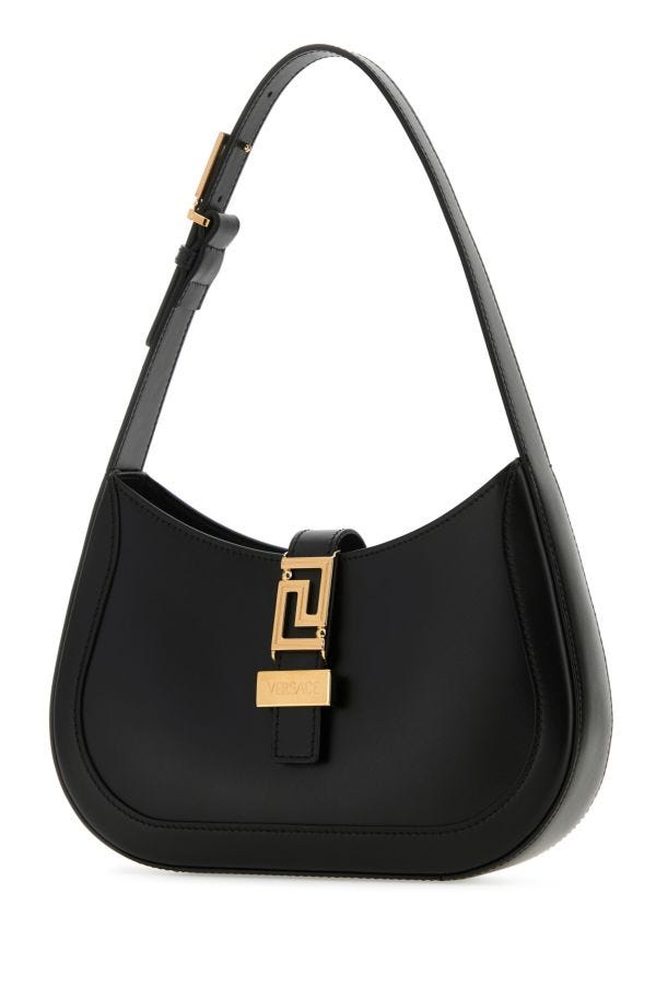VERSACE | Black leather small Greca Goddess shoulder bag