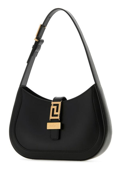 VERSACE | Black leather small Greca Goddess shoulder bag
