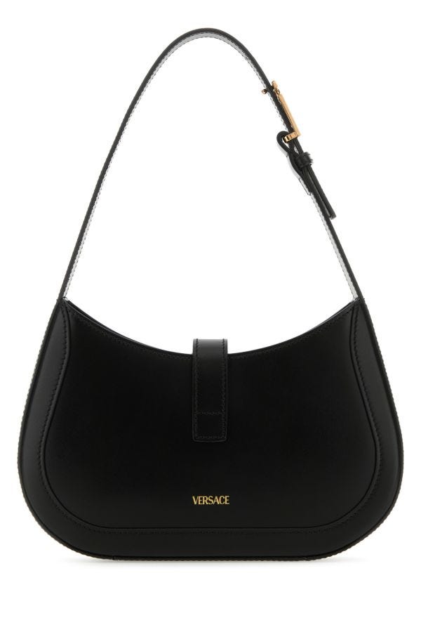 VERSACE | Black leather small Greca Goddess shoulder bag