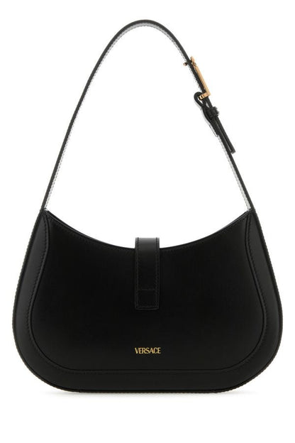 VERSACE | Black leather small Greca Goddess shoulder bag