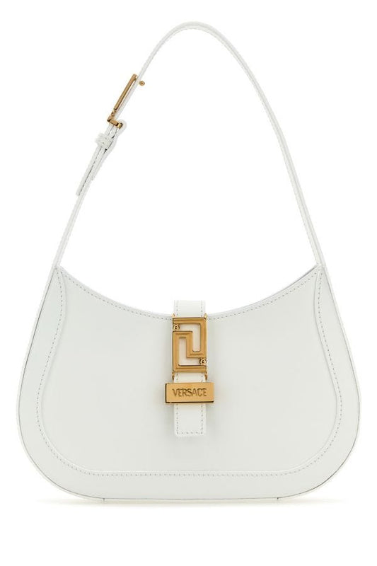 VERSACE | White leather small Greca Goddess shoulder bag