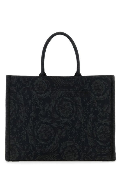 VERSACE | Embroidered fabric big Athena shopping bag