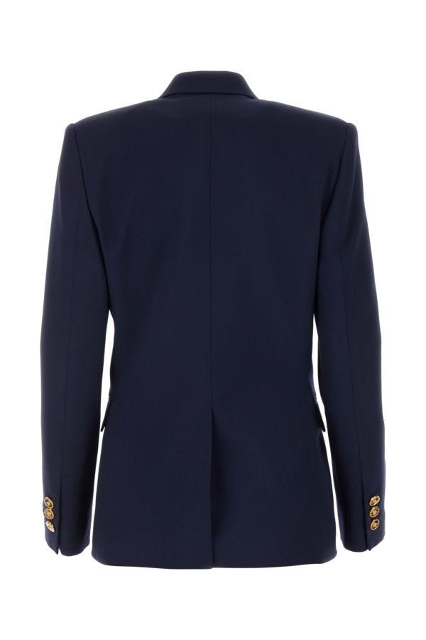 VERSACE | Blue stretch wool blazer