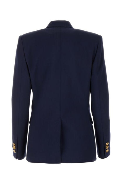 VERSACE | Blue stretch wool blazer