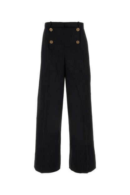 VERSACE | Black stretch wool wide-leg pant