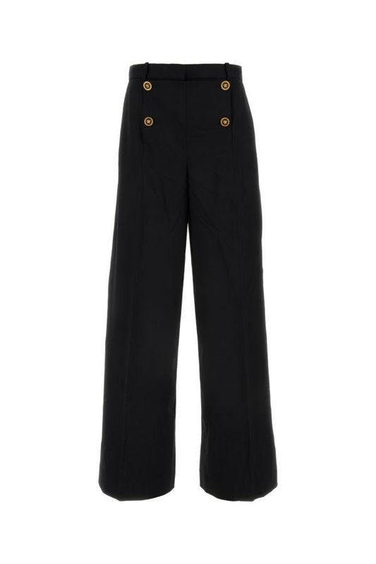 VERSACE | Black stretch wool wide-leg pant