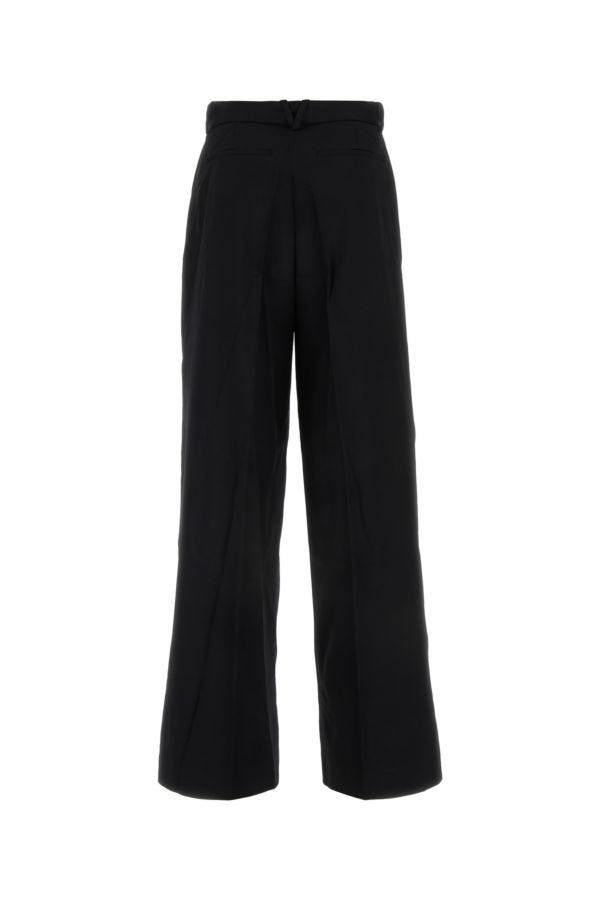 VERSACE | Black stretch wool wide-leg pant
