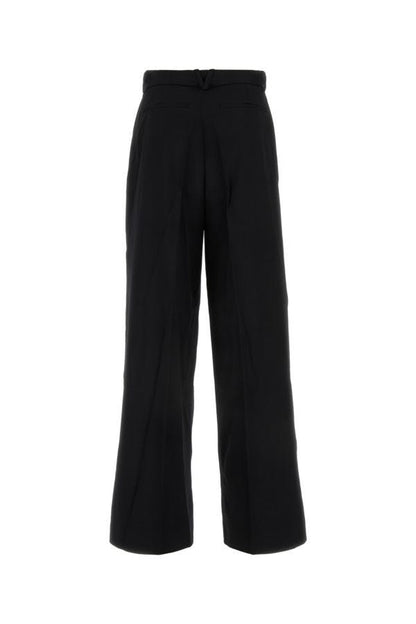 VERSACE | Black stretch wool wide-leg pant