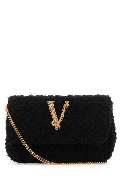 VERSACE | Black fabric mini Virtus clutch