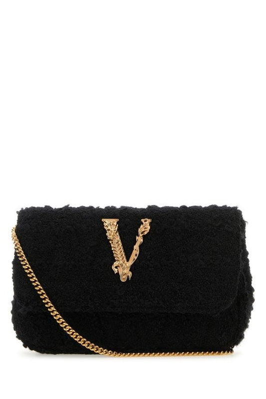 VERSACE | Black fabric mini Virtus clutch