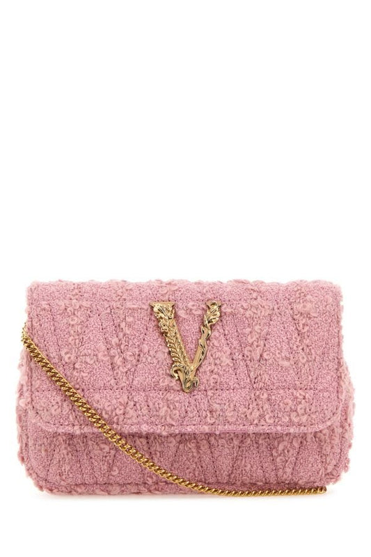VERSACE | Pink fabric mini Virtus clutch