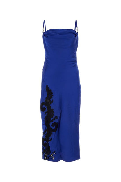 VERSACE | Blue satin slip dress