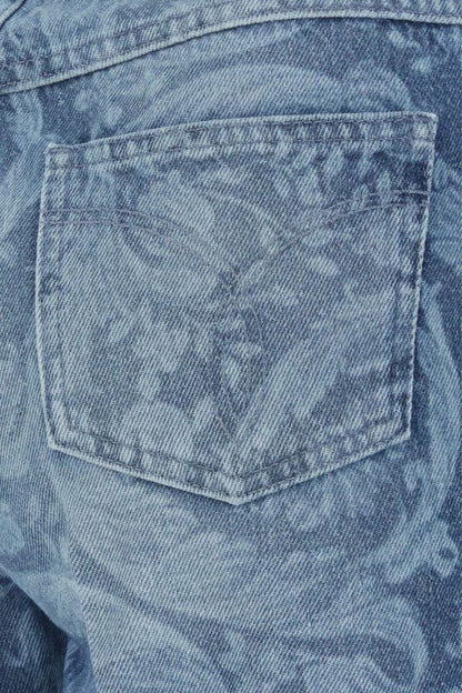 VERSACE | Printed denim shorts