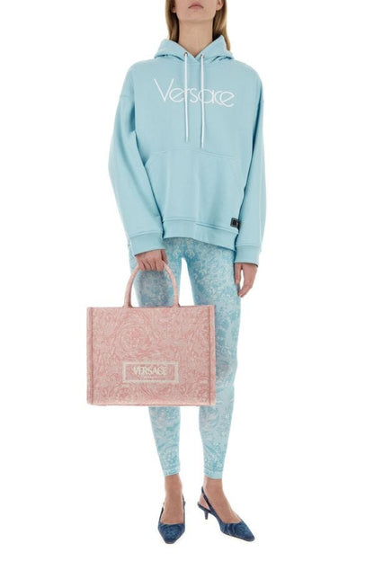 VERSACE | Light-blue cotton oversize sweatshirt