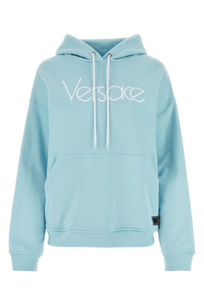 VERSACE | Light-blue cotton oversize sweatshirt