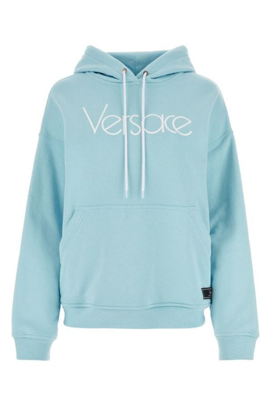VERSACE | Light-blue cotton oversize sweatshirt