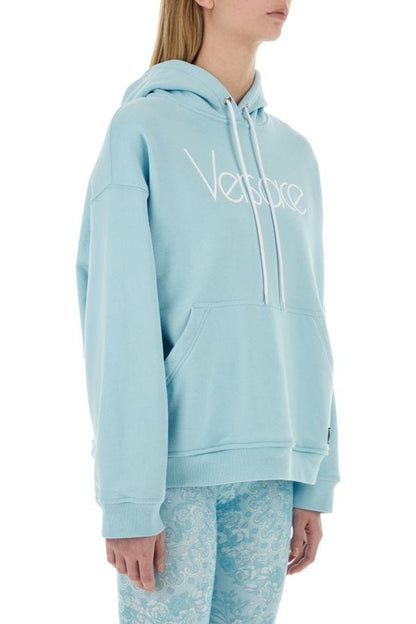 VERSACE | Light-blue cotton oversize sweatshirt