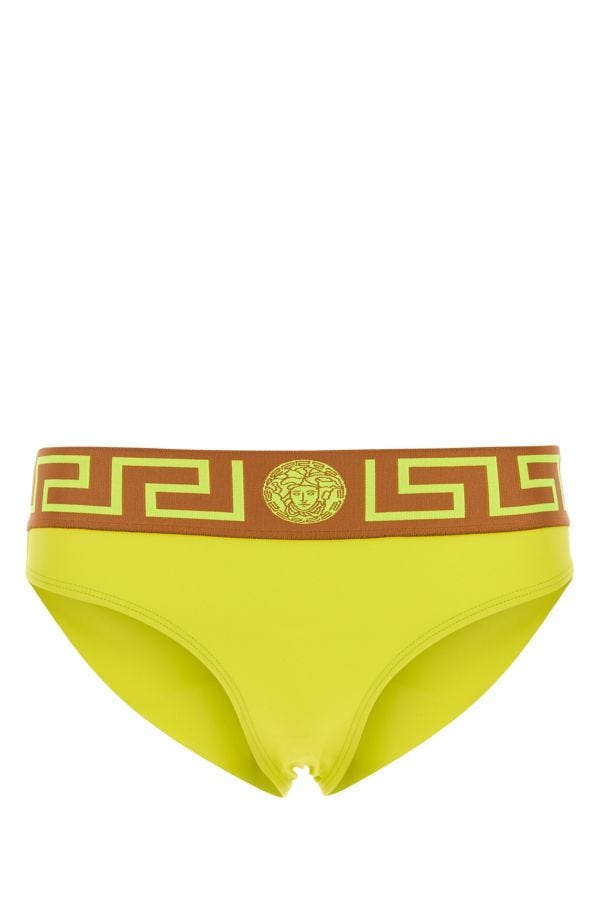 VERSACE | Fluo yellow stretch nylon swimming brief