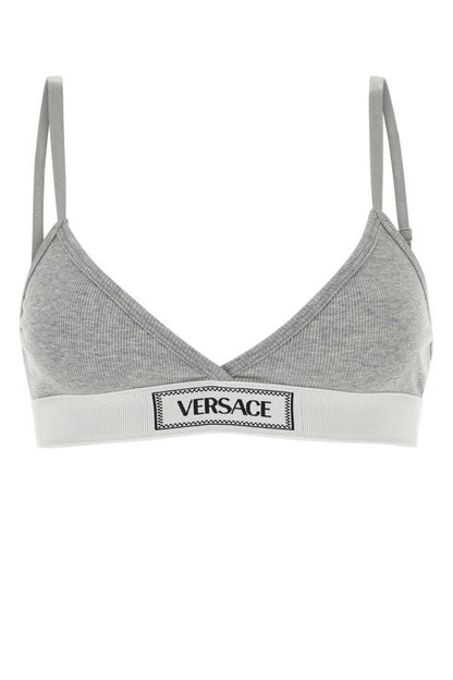 VERSACE | Grey stretch cotton bra