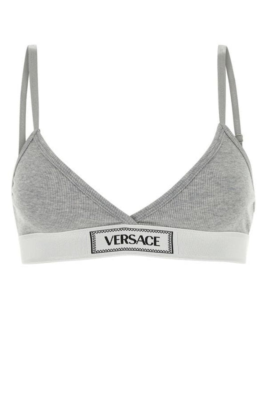 VERSACE | Grey stretch cotton bra