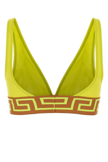 VERSACE | Fluo yellow stretch nylon bikini top