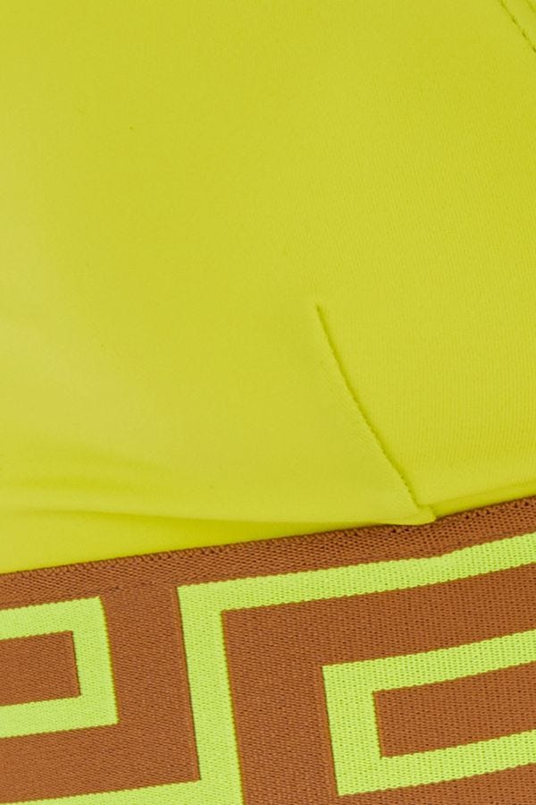 VERSACE | Fluo yellow stretch nylon bikini top