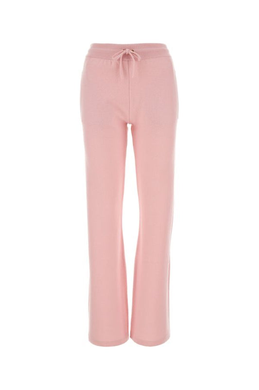 VERSACE | Pink wool blend flared leg pant