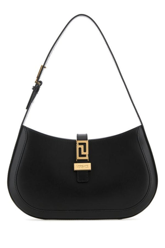 VERSACE | Black leather Greca Goddess shoulder bag