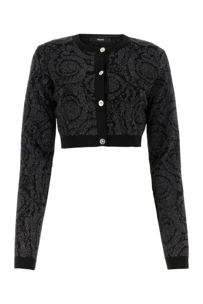 VERSACE | Embroidered stretch viscose blend cardigan