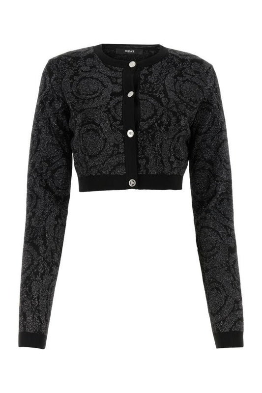 VERSACE | Embroidered stretch viscose blend cardigan
