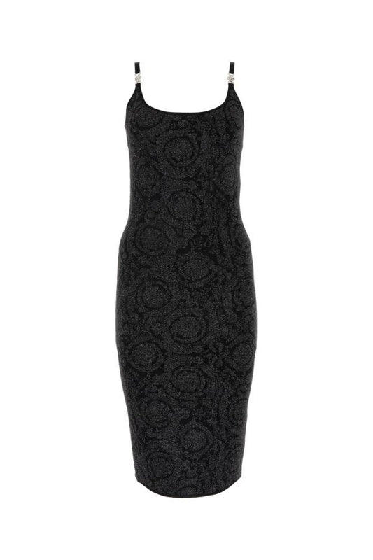 VERSACE | Black stretch viscose blend dress