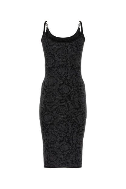 VERSACE | Black stretch viscose blend dress