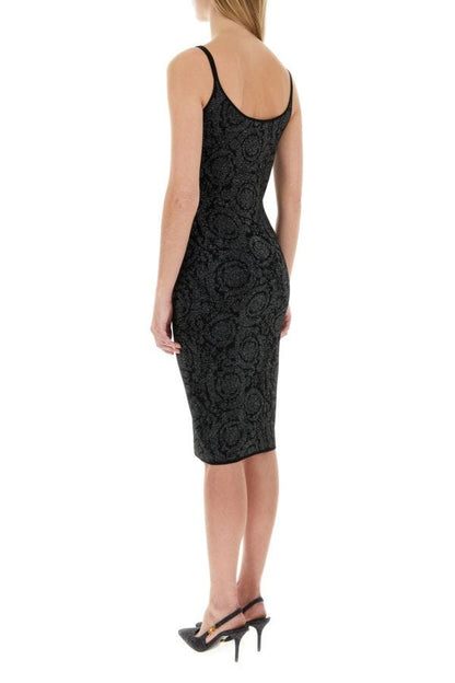 VERSACE | Black stretch viscose blend dress
