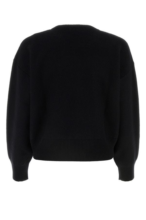 VERSACE | Black wool blend oversize sweater
