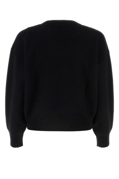 VERSACE | Black wool blend oversize sweater