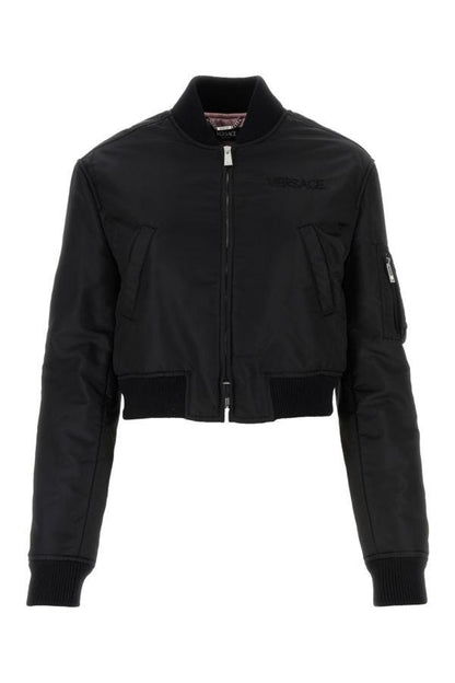 VERSACE | Black nylon bomber jacket